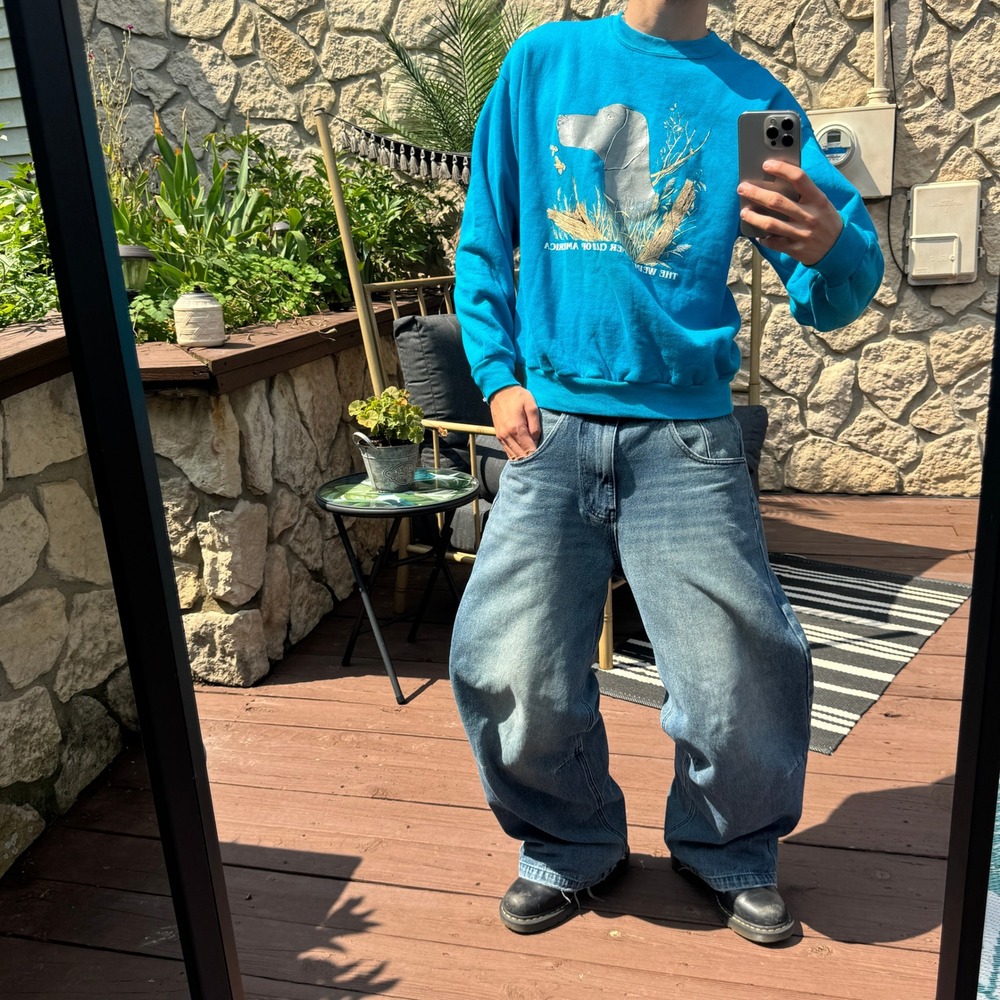 Vintage Blue Jerzees Graphic Crewneck Pullover - The Weimaraner Club of America - Picture 3 of 6